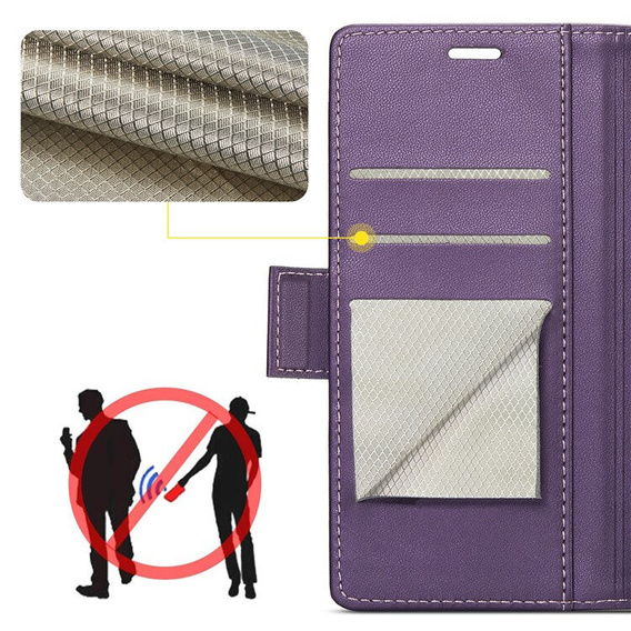 ERBORD Lesklá peňaženka Litchi s chlopňou pre Motorola Moto G86 5G / G86 Power 5G