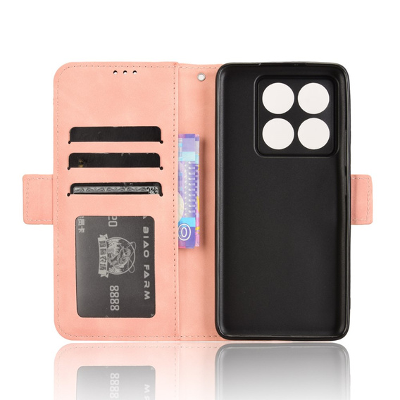 Klapkové puzdro pre Xiaomi 14T Pro, Card Slot, ružové