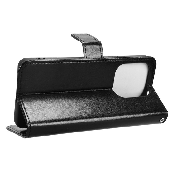 Klapkové puzdro pre Xiaomi Redmi Note 14 4G, Crazy Horse Wallet, čierne