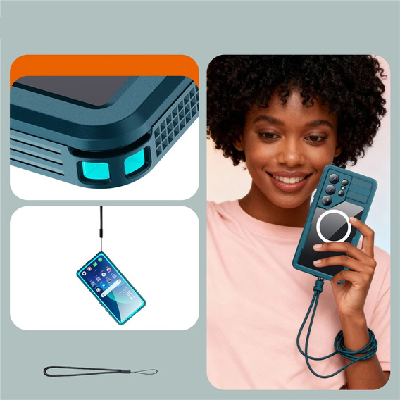 Redpepper MagSafe vodotesné puzdro pre Samsung Galaxy S26 Ultra, modré