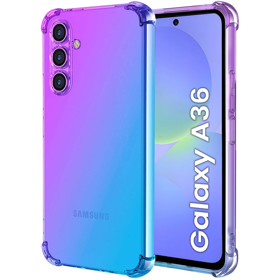 Puzdro pre Samsung Galaxy A36, Gradient Dropproof, Fialová / modrá