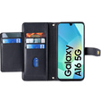 Klapkové puzdro pre Samsung Galaxy A16, Wallet Zipper Pocket, čierne