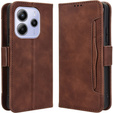 Klapkové puzdro pre Xiaomi Redmi Note 14 4G, Card Slot, hnedé
