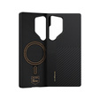 Puzdro BENKS Kevlar pre Samsung Galaxy S25 Ultra, pre MagSafe, Carbon Fiber, čierne