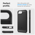 Puzdro Spigen pre iPhone 16E, Rugged Armor MagSafe, čierne + tvrdené sklo 9H