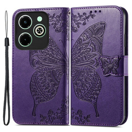 Klapkové puzdro pre Infinix Hot 40i, Butterfly, fialové