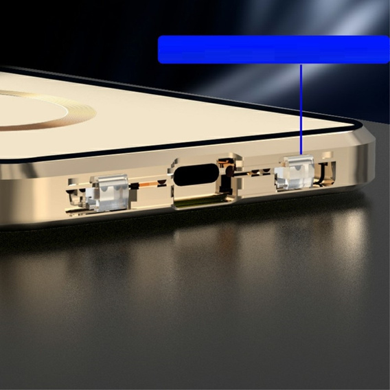 Magnetické puzdro Dual Glass MagSafe pre iPhone 15 Pro, zlaté