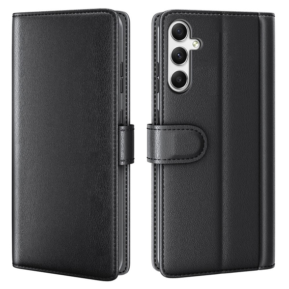 Flipové puzdro pre Samsung Galaxy A35 5G, Split Leather, čierne