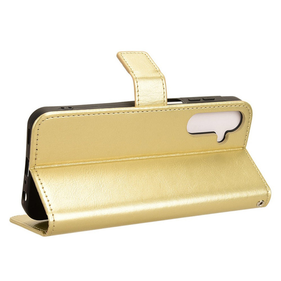 Klapkové puzdro pre Samsung Galaxy A26, Crazy Horse Wallet, zlaté