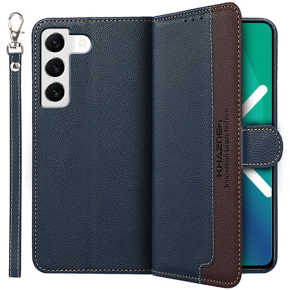 Flipové puzdro pre Samsung Galaxy S22+ Plus 5G, KHAZNEH RFID, modré