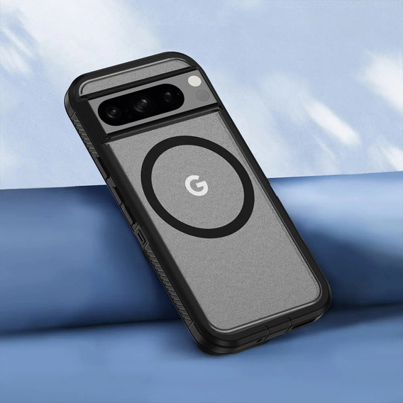 Puzdro s rámom pre Google Pixel 8 Pro, pre MagSafe, transparentné / čierne