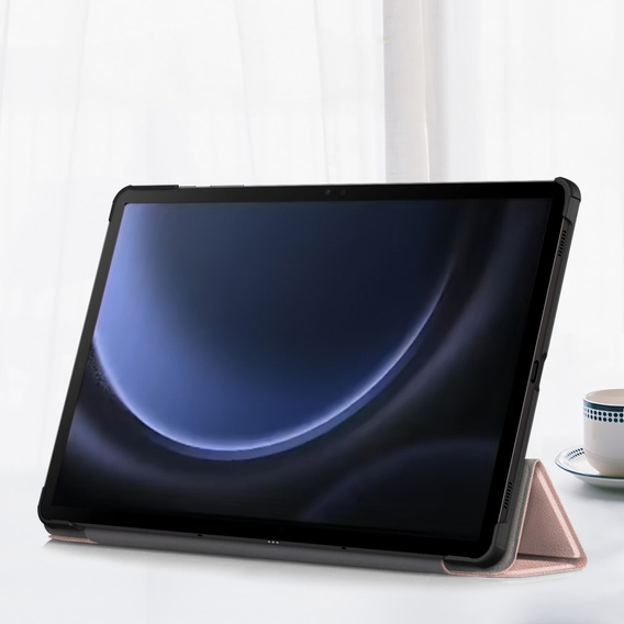 Puzdro pre Samsung Galaxy Tab S9 FE+ Plus, Smartcase s priestorom pre stylus, ružové rose gold
