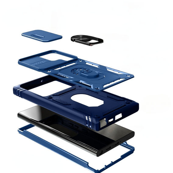 Obal na mobil pre Samsung Galaxy S24 Ultra, CamShield Slide, modré