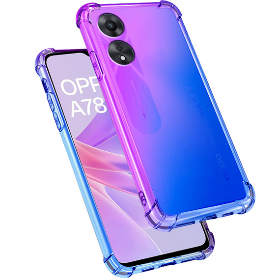 Puzdro pre Oppo A78 4G, Gradient Dropproof, Fialová / modrá