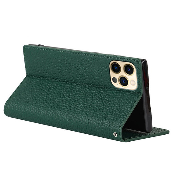 Kožené puzdro pre iPhone 12 Pro Max, ERBORD Grain Leather, zelený