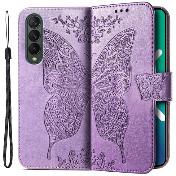 Klapkové puzdro pre Samsung Galaxy Z Fold 4 5G, Butterfly, fialové