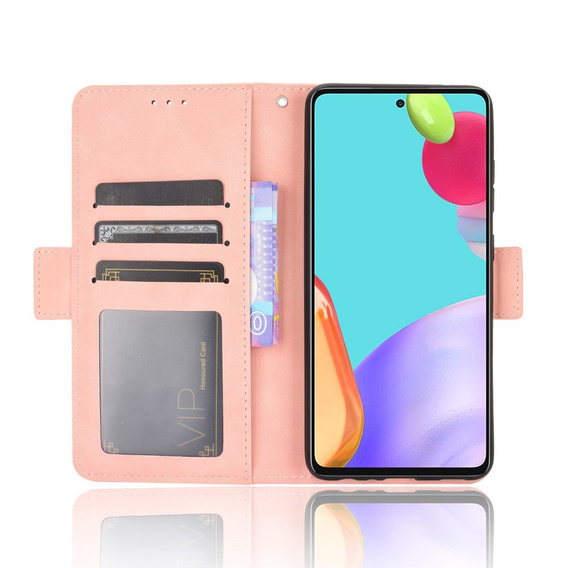 Klapkové puzdro pre Samsung Galaxy A72 5G, Card Slot, ružové
