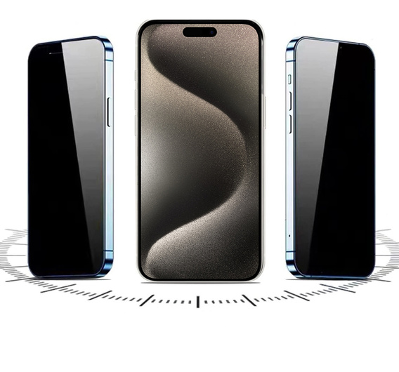 2x tvrdené sklo na ochranu súkromia pre iPhone 15 Pro, ERBORD 9H Easy App Anti-Peep