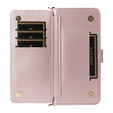 Puzdro s chlopňou pre Oppo Reno 13 Pro 5G, Crossbody Leather Wallet, ružové