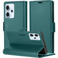 Puzdro pre Oppo Reno 14 F / 14 FS, ERBORD Glossy Litchi, flipová peňaženka, zelený