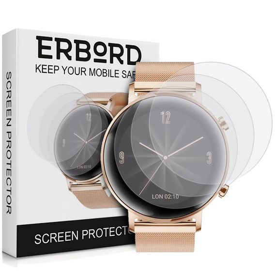 3x ERBORD Hydrogélová fólia pre Huawei Watch GT 2 42mm