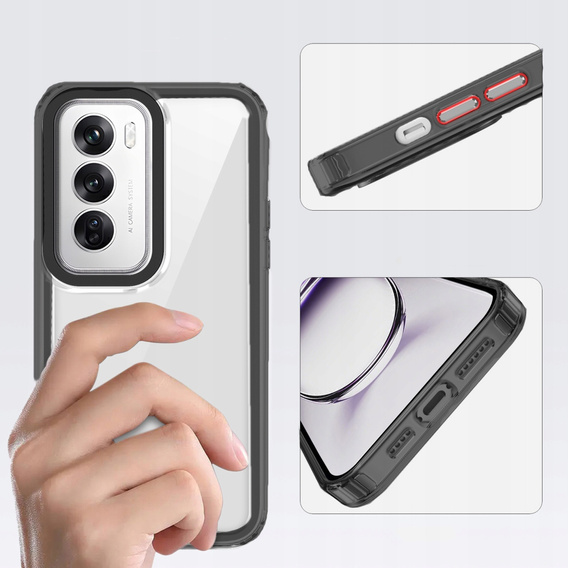 Obal na mobil pre Oppo A80, Fusion Hybrid, transparentné / čierne