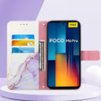 Klapkové puzdro pre Xiaomi Redmi Note 13 Pro 4G / Xiaomi Redmi Note 14S / Xiaomi Poco M6 Pro 4G, Wallet, Marble fialové