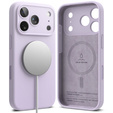 Puzdro Ringke pre iPhone 17 Pro Max, silikónové magnetické puzdro MagSafe, svetlo fialové