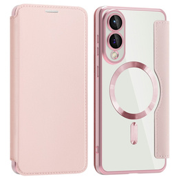 Klapkové puzdro pre Samsung Galaxy S25 Edge, RFID Wallet MagSafe CamShield, ružové