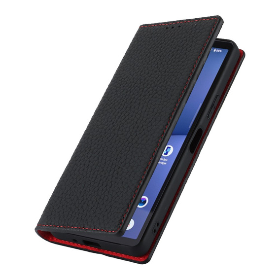 Klapkové puzdro pre Sony Xperia 10 V, Litchi Skin Grain, čierne