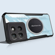Puzdro pre Motorola Moto G15 / Motorola Moto G15 Power, s magnetickým štítkom, transparentné / čierne
