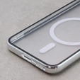 Magnetické puzdro Dual Glass MagSafe pre Samsung Galaxy S23+ Plus, strieborné