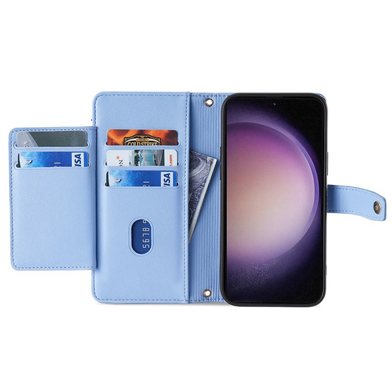 Klapkové puzdro pre Samsung Galaxy A54 5G, Wallet Zipper Pocket, modré