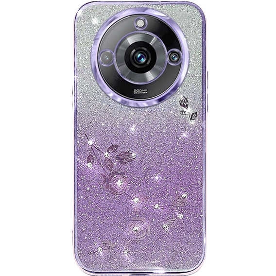 Puzdro pre Realme 11 Pro 5G / Pro+ 5G, Glitter Flower, fialové