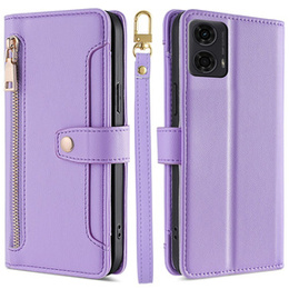 Klapkové puzdro pre Motorola Moto G04 / G24 / G24 Power, Wallet Zipper Pocket, fialové