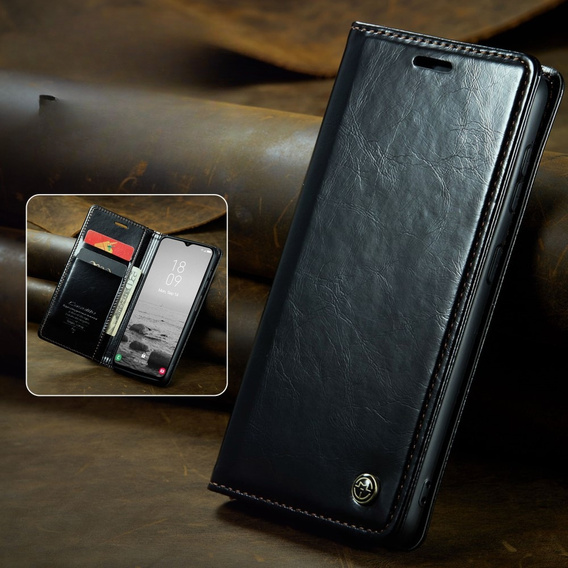 CASEME flipové puzdro pre Samsung Galaxy A34 5G, Waxy Textured, čierne