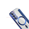 Klapkové puzdro pre Samsung Galaxy S22 5G, RFID Wallet MagSafe CamShield, tmavomodré