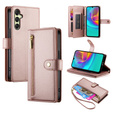 Klapkové puzdro pre Samsung Galaxy A36 5G, Wallet Zipper Pocket, ružové