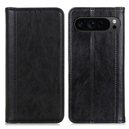 Klapkové puzdro pre Google Pixel 10 Pro XL / 9 Pro XL, s vreckom, kožené, čierne