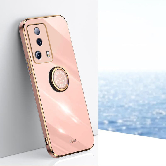 Obal na mobil pre Xiaomi 13 Lite, Electro Ring, ružové rose gold