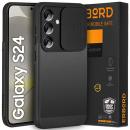 Obal na mobil pre Samsung Galaxy S24, ERBORD CamProtect Slide Camera, čierne