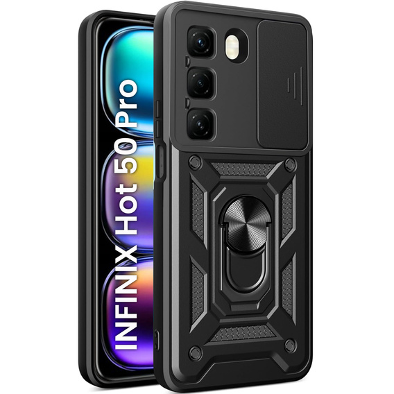Obal na mobil pre Infinix Hot 50 Pro 4G, CamShield Slide, čierne