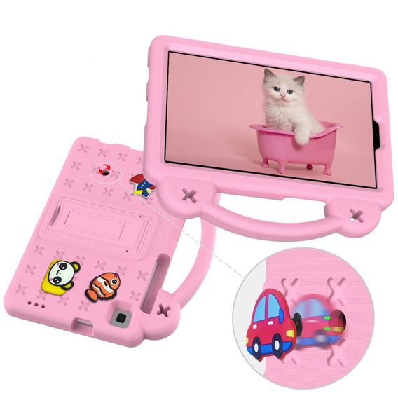 Detské puzdro pre Samsung Galaxy Tab A7 Lite 8.7 T220/T225, Cute Patterns, so stojanom, ružové