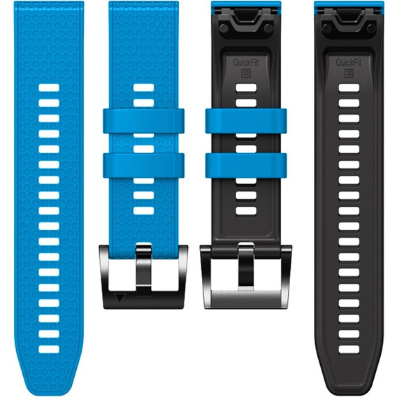 Silikónový remienok pre Garmin Fenix 7 / Forerunner 965 / 955 / 945 / 935, modrý / čierny
