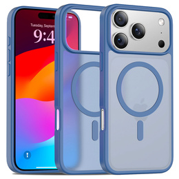 Matné puzdro pre iPhone 17 Pro Max, pre MagSafe, priesvitné modré