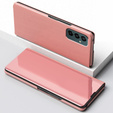Obal na mobil pre Samsung Galaxy M23 5G / M13, Clear View, ružové rose gold