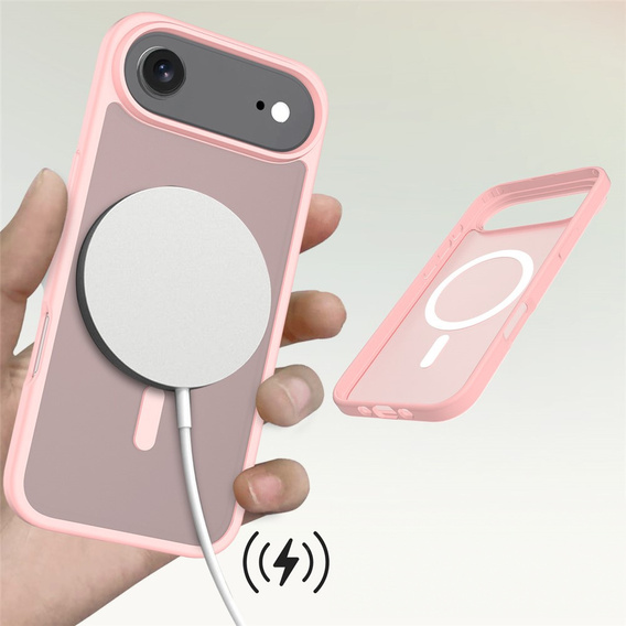 Matné puzdro pre iPhone Air, pre MagSafe, priesvitné ružové
