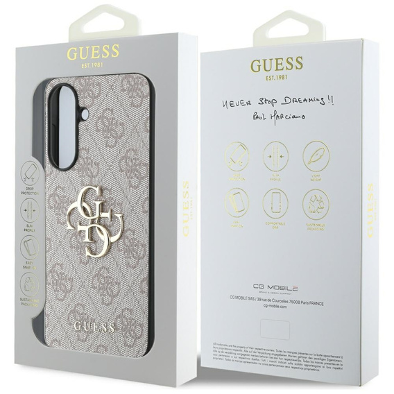 GUESS Obal na mobil pre Samsung Galaxy A56 5G, 4G Big Metal Logo, ružové
