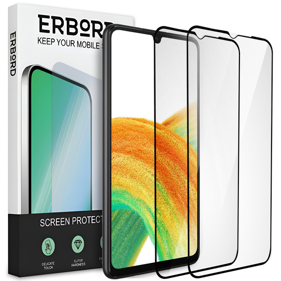 2x tvrdené sklo pre Samsung Galaxy A33 5G, ERBORD 3D pre celý displej