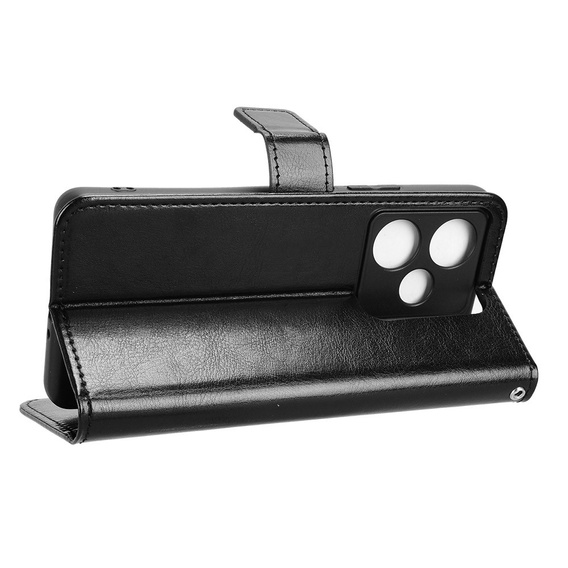 Klapkové puzdro pre Realme GT 7 / 7T, Crazy Horse Wallet, čierne